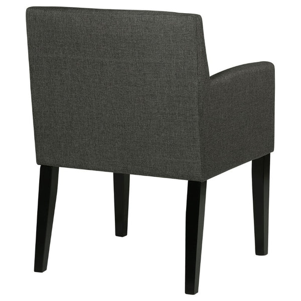 English Elm Yorkshire Mid-Century Charcoal Fabric Dining Armchair Set for Refined Gatherings B2777P536436