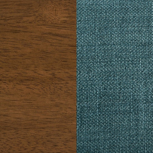 English Elm Conifer Upholstered Dining Side Chairs Set of 2 with Rubberwood Legs Tailored Style Teal Blue B2777P536437