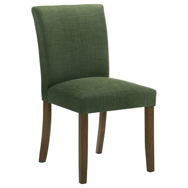 English Elm Conifer Upholstered Dining Side Chairs Set of 2 with Rubberwood Legs Tailored Style Green B2777P536438