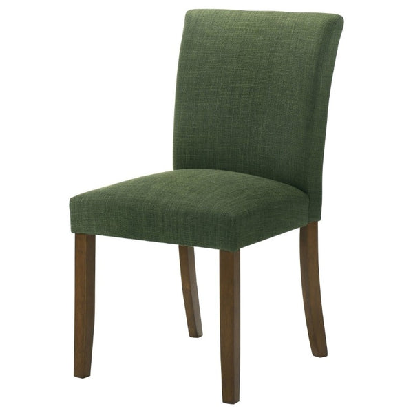 English Elm Conifer Upholstered Dining Side Chairs Set of 2 with Rubberwood Legs Tailored Style Green B2777P536438
