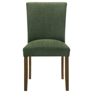 English Elm Conifer Upholstered Dining Side Chairs Set of 2 with Rubberwood Legs Tailored Style Green B2777P536438