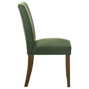 English Elm Conifer Upholstered Dining Side Chairs Set of 2 with Rubberwood Legs Tailored Style Green B2777P536438