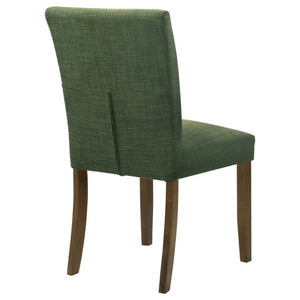 English Elm Conifer Upholstered Dining Side Chairs Set of 2 with Rubberwood Legs Tailored Style Green B2777P536438