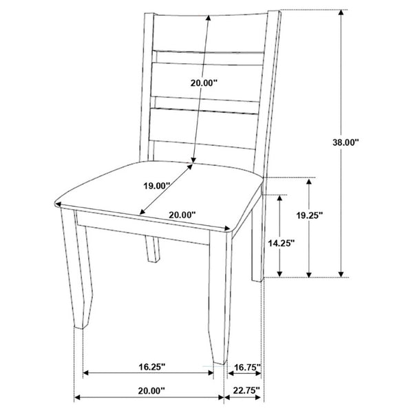 English Elm Knotty Hardwood Ladderback Dining Chairs with Grey Upholstered Seats Set of Two B2777P536439