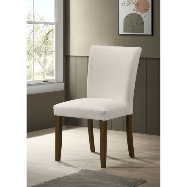 English Elm Conifer Upholstered Dining Side Chairs Set of 2 with Rubberwood Legs Tailored Style Beige B2777P536441