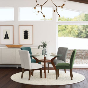 English Elm Conifer Upholstered Dining Side Chairs Set of 2 with Rubberwood Legs Tailored Style Beige B2777P536441