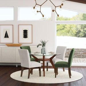 English Elm Conifer Upholstered Dining Side Chairs Set of 2 with Rubberwood Legs Tailored Style Beige B2777P536441