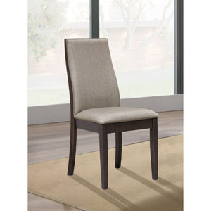 English Elm Taupe Upholstered Dining Chair Set of Two with Espresso Hardwood Frame Modern Style B2777P536442