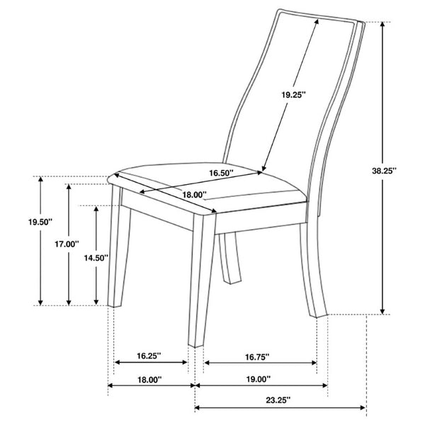 English Elm Taupe Upholstered Dining Chair Set of Two with Espresso Hardwood Frame Modern Style B2777P536442