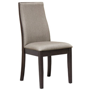 English Elm Taupe Upholstered Dining Chair Set of Two with Espresso Hardwood Frame Modern Style B2777P536442