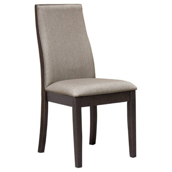 English Elm Taupe Upholstered Dining Chair Set of Two with Espresso Hardwood Frame Modern Style B2777P536442