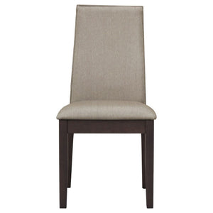 English Elm Taupe Upholstered Dining Chair Set of Two with Espresso Hardwood Frame Modern Style B2777P536442
