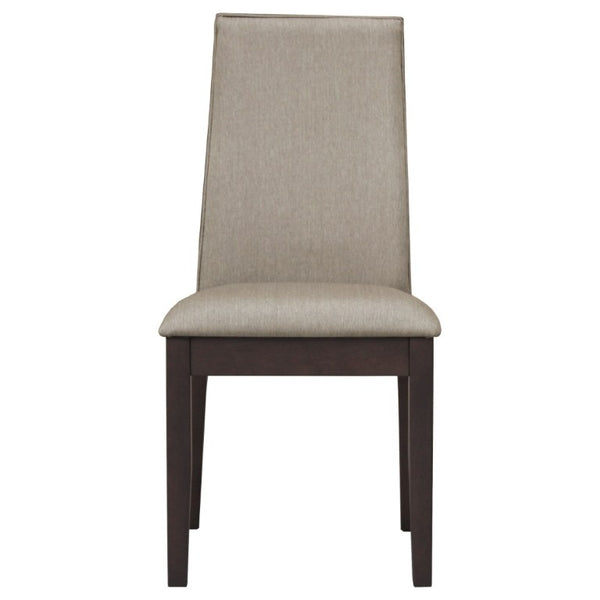 English Elm Taupe Upholstered Dining Chair Set of Two with Espresso Hardwood Frame Modern Style B2777P536442