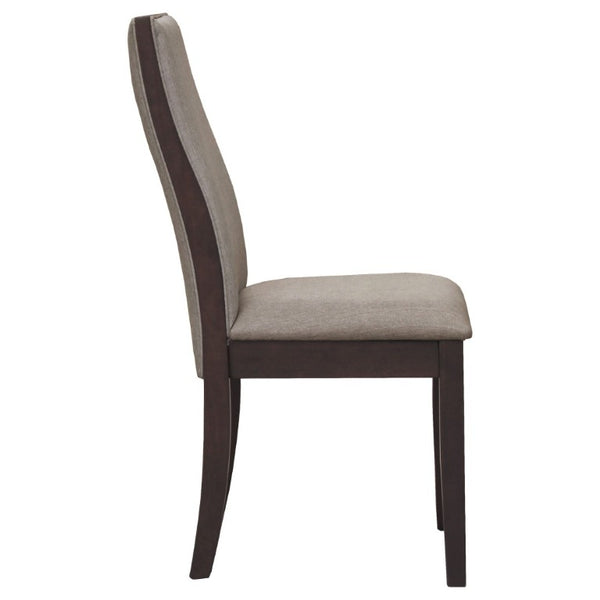 English Elm Taupe Upholstered Dining Chair Set of Two with Espresso Hardwood Frame Modern Style B2777P536442