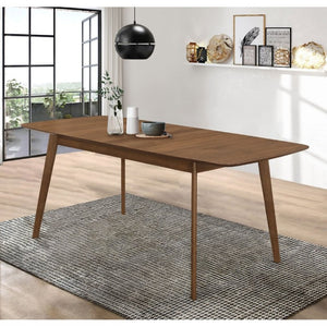 English Elm Carson Carrington Walnut Veneer Extension Dining Table Mid Century Modern Hardwood B2777P536443