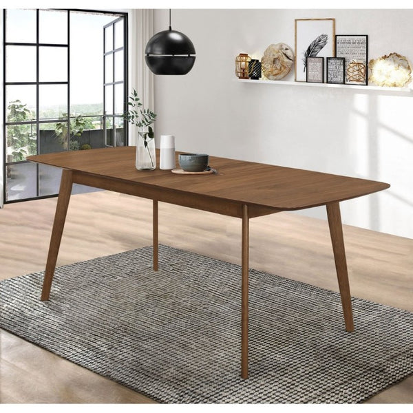 English Elm Carson Carrington Walnut Veneer Extension Dining Table Mid Century Modern Hardwood B2777P536443