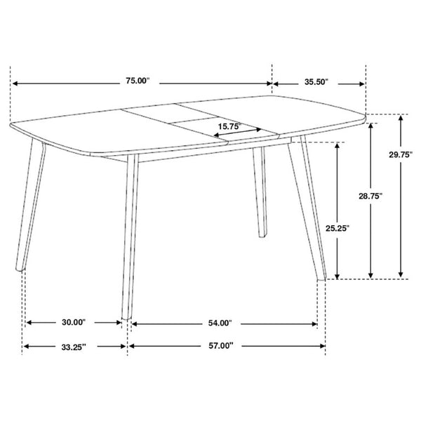 English Elm Carson Carrington Walnut Veneer Extension Dining Table Mid Century Modern Hardwood B2777P536443