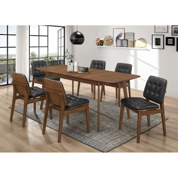 English Elm Carson Carrington Walnut Veneer Extension Dining Table Mid Century Modern Hardwood B2777P536443