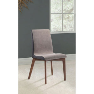 English Elm Grey Upholstered Dining Chairs Set of 2 with Walnut Legs Mid-Century Modern Style B2777P536444