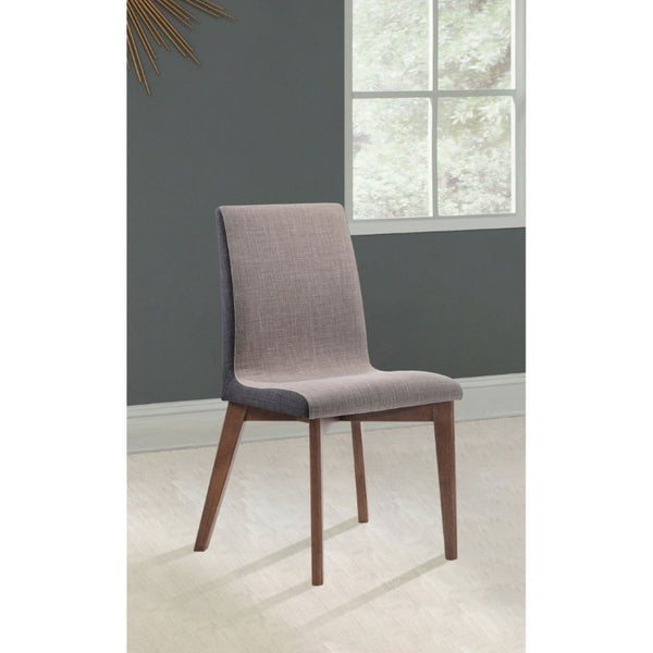 English Elm Grey Upholstered Dining Chairs Set of 2 with Walnut Legs Mid-Century Modern Style B2777P536444