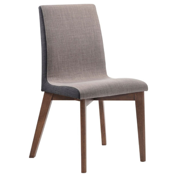 English Elm Grey Upholstered Dining Chairs Set of 2 with Walnut Legs Mid-Century Modern Style B2777P536444