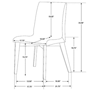 English Elm Grey Upholstered Dining Chairs Set of 2 with Walnut Legs Mid-Century Modern Style B2777P536444