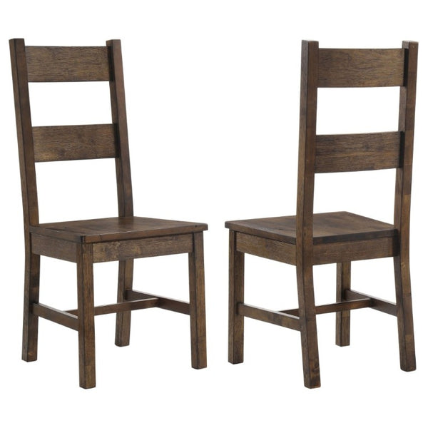 English Elm Rustic Hardwood Ladder Back Dining Chairs Farmhouse High Set of Two B2777P536445