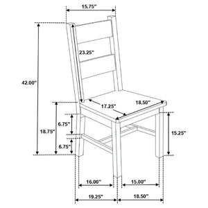 English Elm Rustic Hardwood Ladder Back Dining Chairs Farmhouse High Set of Two B2777P536445