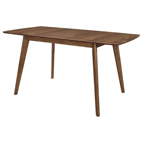 English Elm Natural Walnut Veneer Rectangular Dining Table Seats Four with Tapered Legs MCM Style B2777P536446
