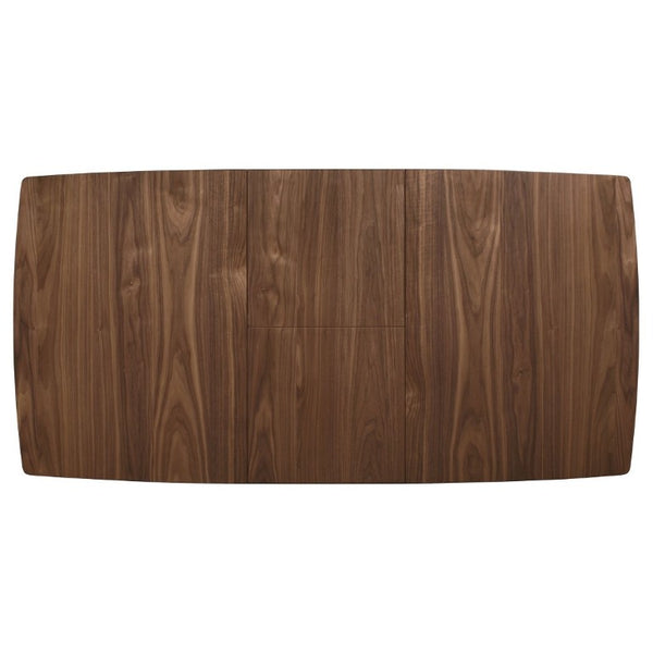 English Elm Natural Walnut Veneer Rectangular Dining Table Seats Four with Tapered Legs MCM Style B2777P536446