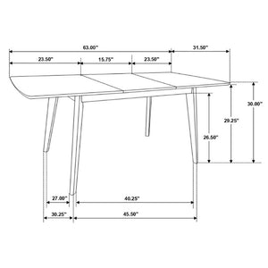 English Elm Natural Walnut Veneer Rectangular Dining Table Seats Four with Tapered Legs MCM Style B2777P536446