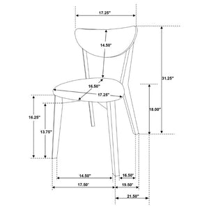English Elm Carson Hardwood Dining Side Chairs Mid Century Modern Set of Two Walnut Finish B2777P536449