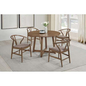 English Elm Guinea Walnut Hardwood Wishbone Side Chairs Set of 2 for Casual Dining Spaces B2777P536450