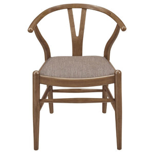 English Elm Guinea Walnut Hardwood Wishbone Side Chairs Set of 2 for Casual Dining Spaces B2777P536450