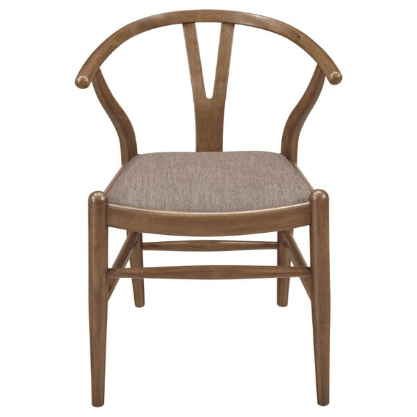 English Elm Guinea Walnut Hardwood Wishbone Side Chairs Set of 2 for Casual Dining Spaces B2777P536450