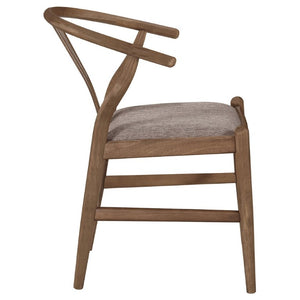English Elm Guinea Walnut Hardwood Wishbone Side Chairs Set of 2 for Casual Dining Spaces B2777P536450