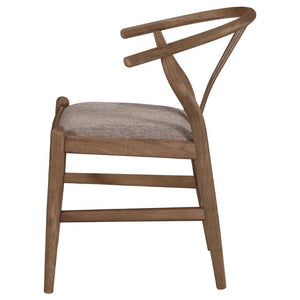 English Elm Guinea Walnut Hardwood Wishbone Side Chairs Set of 2 for Casual Dining Spaces B2777P536450