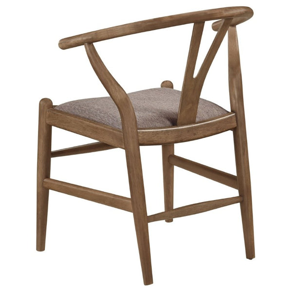 English Elm Guinea Walnut Hardwood Wishbone Side Chairs Set of 2 for Casual Dining Spaces B2777P536450