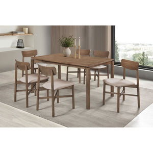 English Elm Svenstra Scandinavian Walnut Dining Chairs Set of Two with Tapered Legs Tan Seat B2777P536451