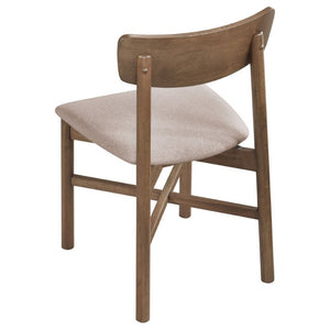 English Elm Svenstra Scandinavian Walnut Dining Chairs Set of Two with Tapered Legs Tan Seat B2777P536451