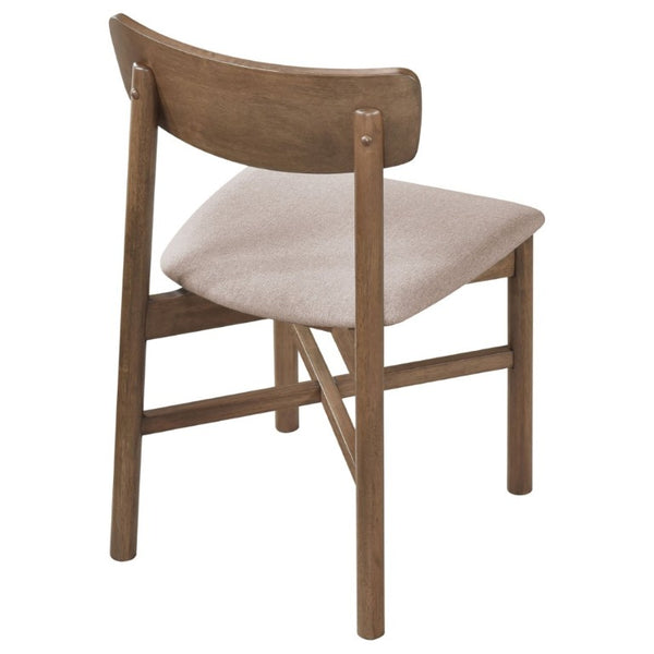 English Elm Svenstra Scandinavian Walnut Dining Chairs Set of Two with Tapered Legs Tan Seat B2777P536451