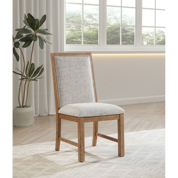 English Elm Survista Ladder Back Rubberwood Dining Chairs with Oatmeal Seat Cushions Set of 2 B2777P536452