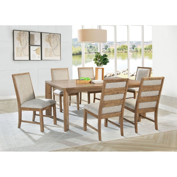 English Elm Survista Ladder Back Rubberwood Dining Chairs with Oatmeal Seat Cushions Set of 2 B2777P536452