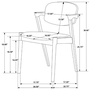English Elm Dark Walnut Floating Seatback Dining Chairs Mid-Century Sculptural Hardwood Set Grey B2777P536455