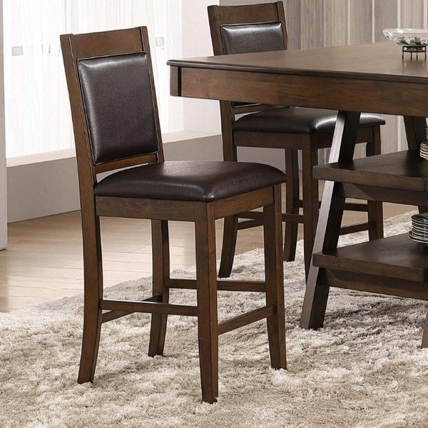 English Elm Dewey Mid-Century Counter Chairs Set of 2 Faux Leather Walnut Frame Kitchen B2777P536456