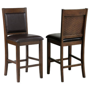 English Elm Dewey Mid-Century Counter Chairs Set of 2 Faux Leather Walnut Frame Kitchen B2777P536456