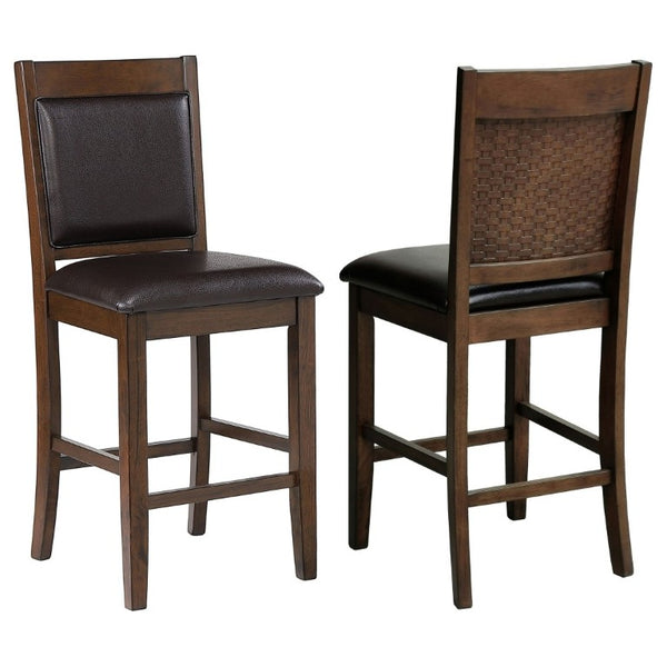 English Elm Dewey Mid-Century Counter Chairs Set of 2 Faux Leather Walnut Frame Kitchen B2777P536456