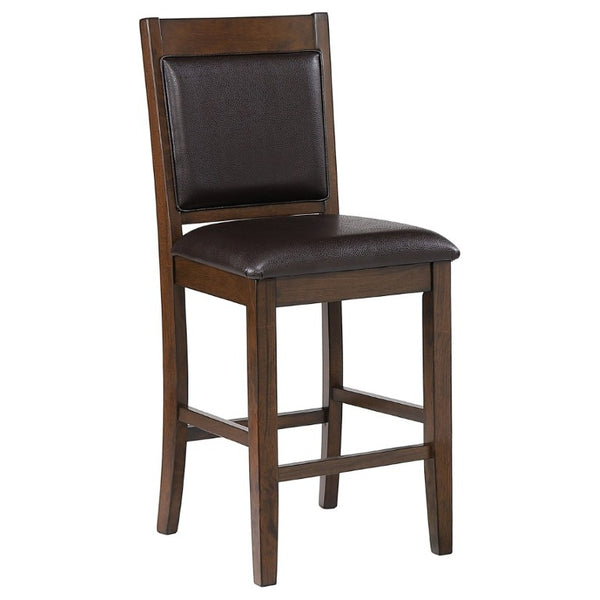 English Elm Dewey Mid-Century Counter Chairs Set of 2 Faux Leather Walnut Frame Kitchen B2777P536456