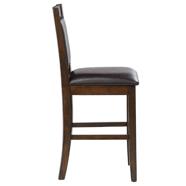 English Elm Dewey Mid-Century Counter Chairs Set of 2 Faux Leather Walnut Frame Kitchen B2777P536456
