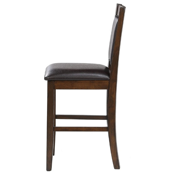 English Elm Dewey Mid-Century Counter Chairs Set of 2 Faux Leather Walnut Frame Kitchen B2777P536456